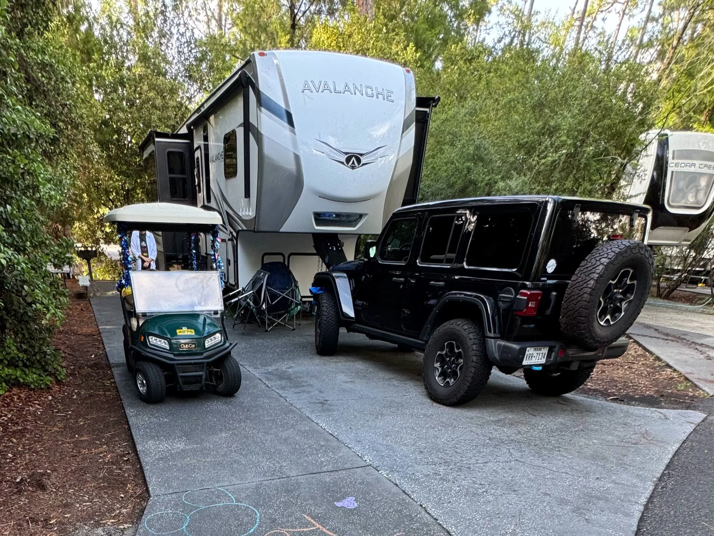 Our campsite setup in the Meadows section at Fort Wilderness