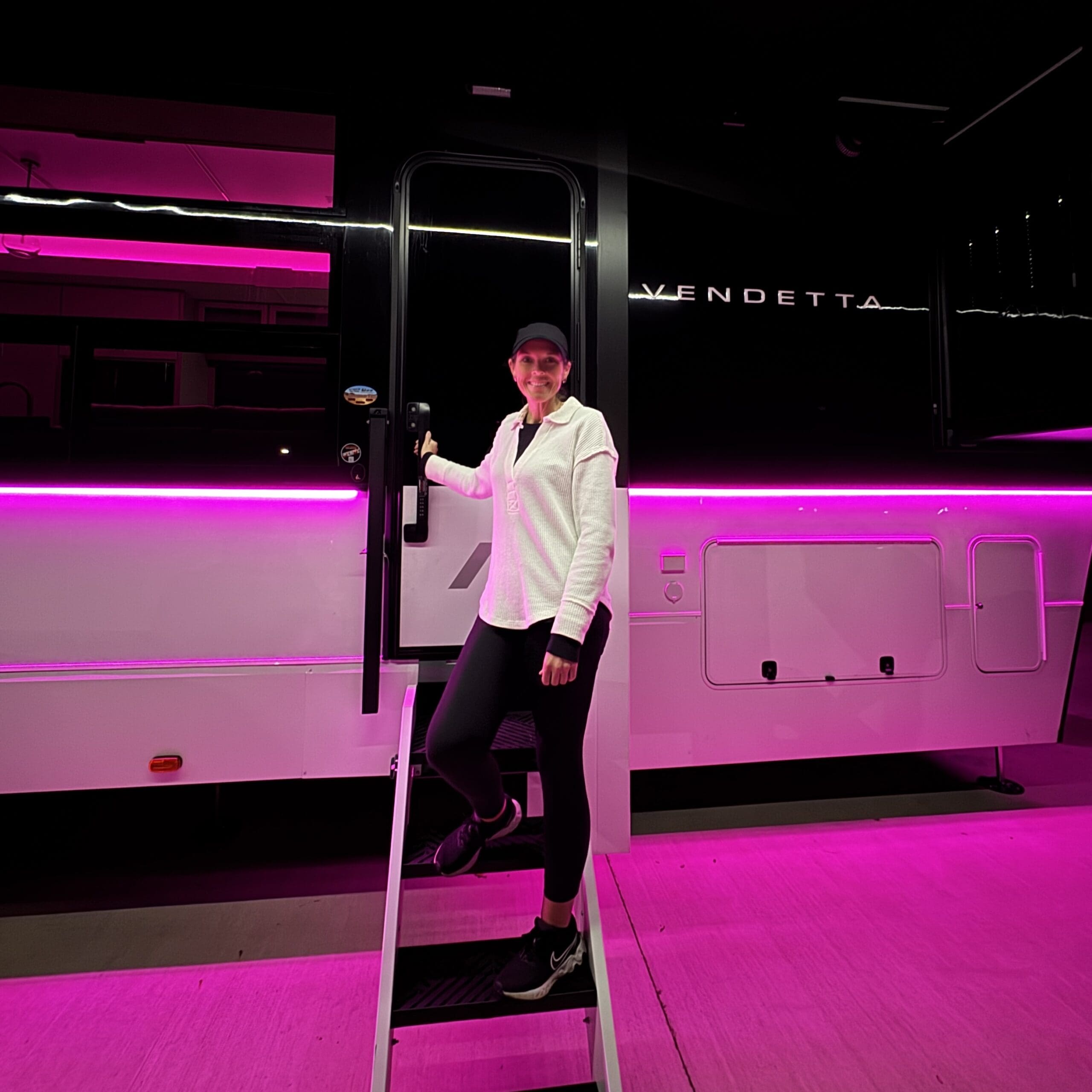 WanderLawings with pink Axiom RV